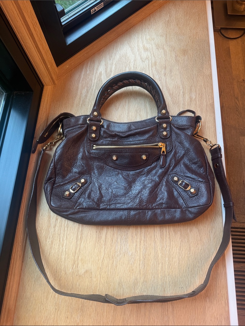Balenciaga chocolate brown city bag